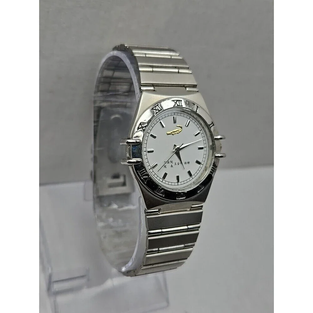 Wang Jin Pyng Gift Crocodile International A474 Quartz Watch New Battery Silver